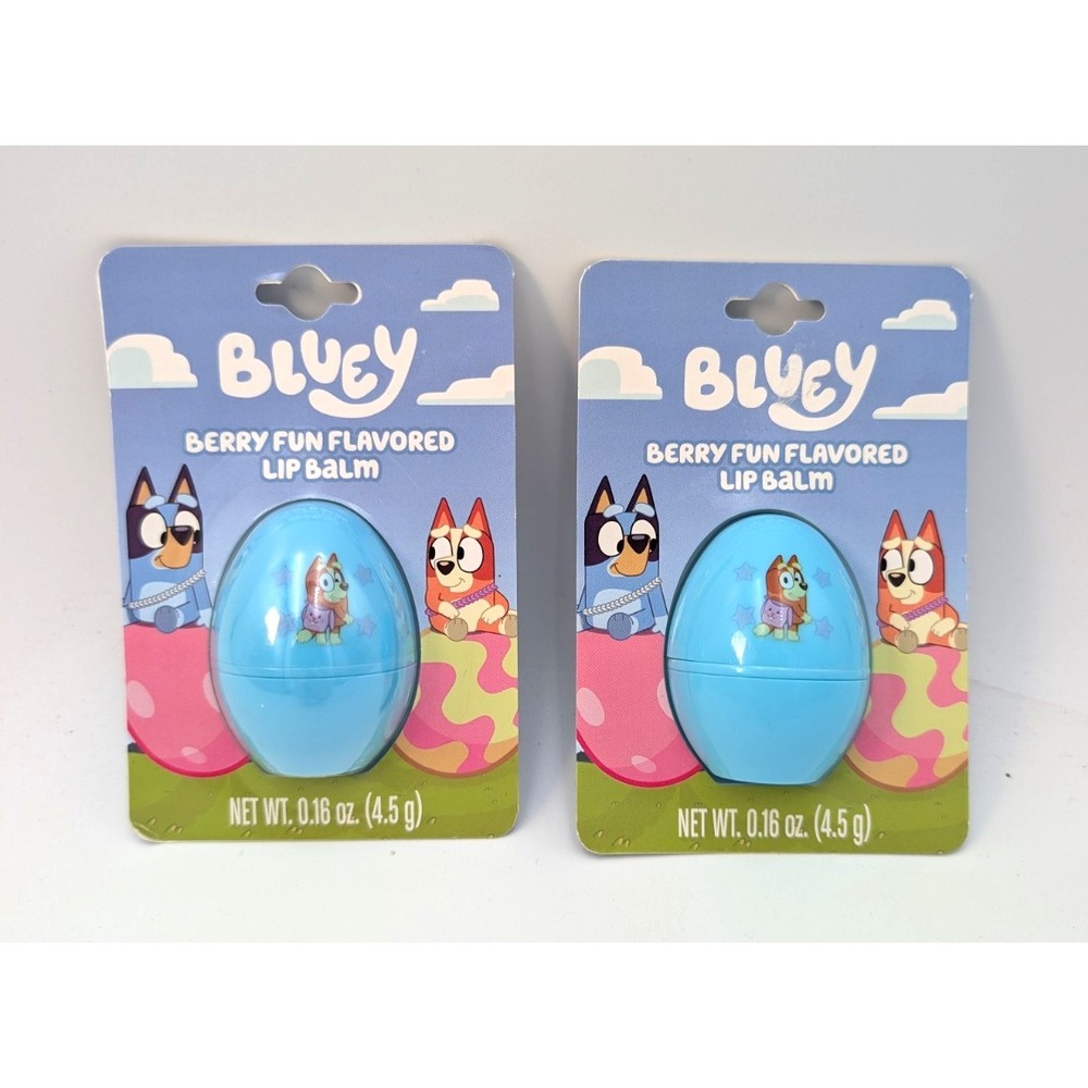 2 Pack Bluey Easter Egg Molded Berry Fun Flavored Lip Balm by Taste Beauty